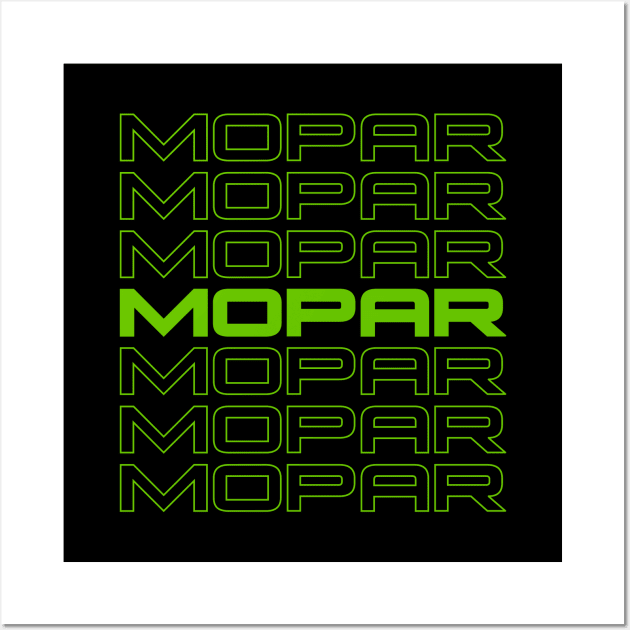 Mopar repeat  - Green print Wall Art by retropetrol